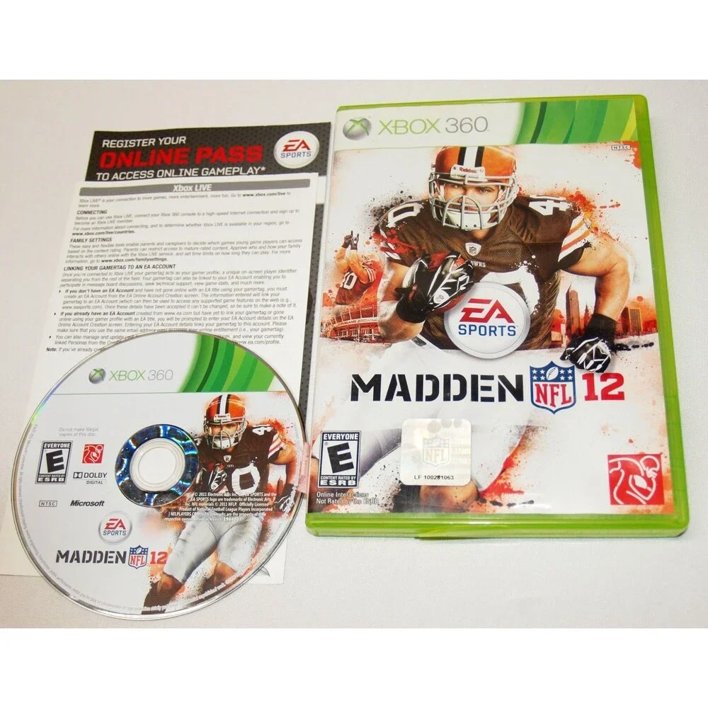 Madden NFL 12 (Microsoft Xbox 360, 2011) CIB Complete w/ Inserts TESTED